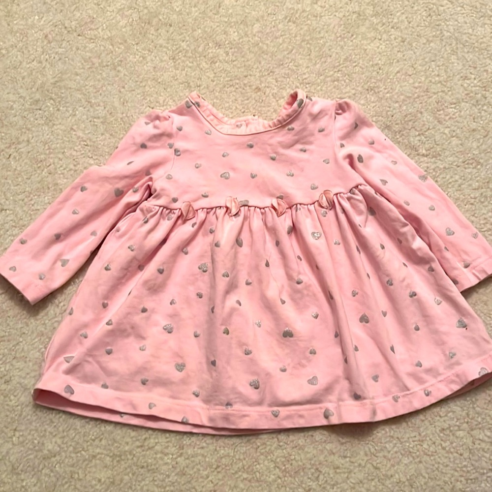 Little Me long sleeve top with silver hearts. 12 month